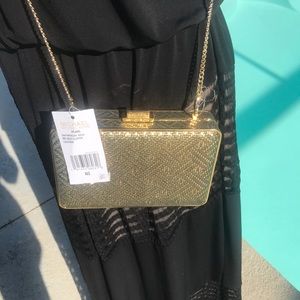 Michael Kors Pearl Box Gold Clutch